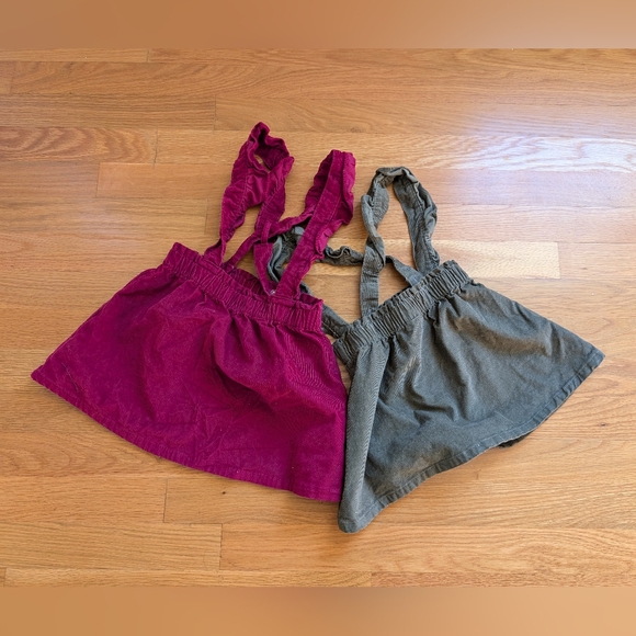 LAST CHANCE  corduroy suspender skirts girls 2T and 4T - Picture 1 of 3